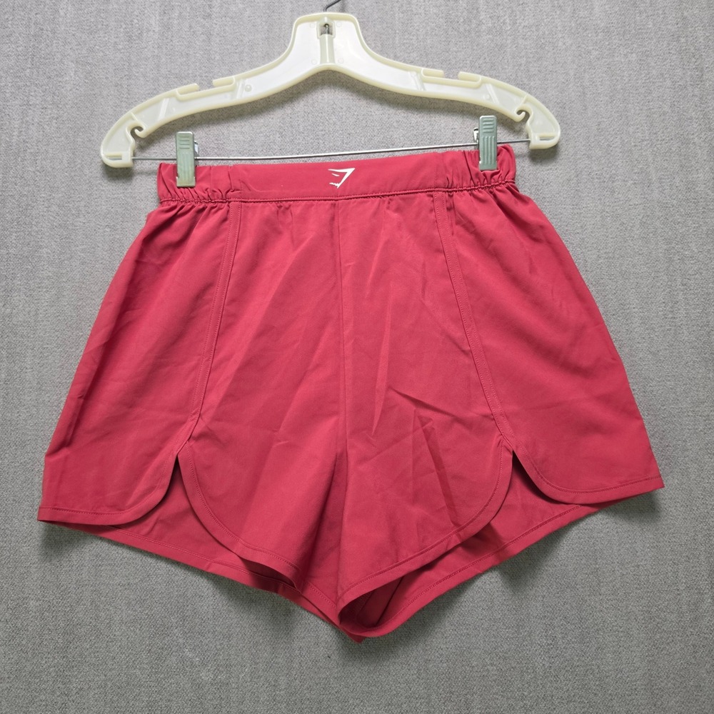 Gymshark Running Shorts Women XS Red Dolphin Hem Elastic Waist Athletic 1581